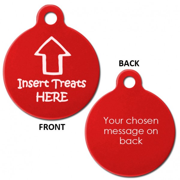 Engraved Aluminium Insert Treats 31mm Large Round Pet Dog ID Tag
